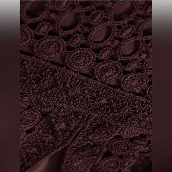 Abercrombie‎ & Fitch Burgundy Crochet Sleeveless V-Neck Spring Dress Size 2 - Image 5