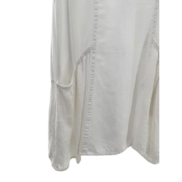 XCVI Women's White Tank Mini‎ Dress 100% Linen XS Oversized Lagenlook Coastal - Image 2