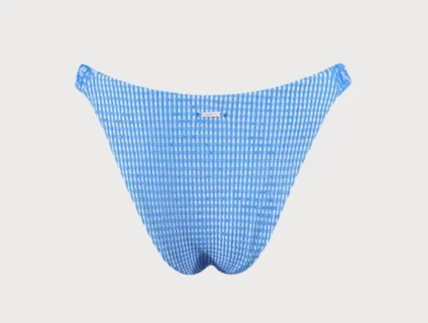 BERLOOK Blue Textured Striped Bikini Bottom ONLY 38 Size M - Image 6