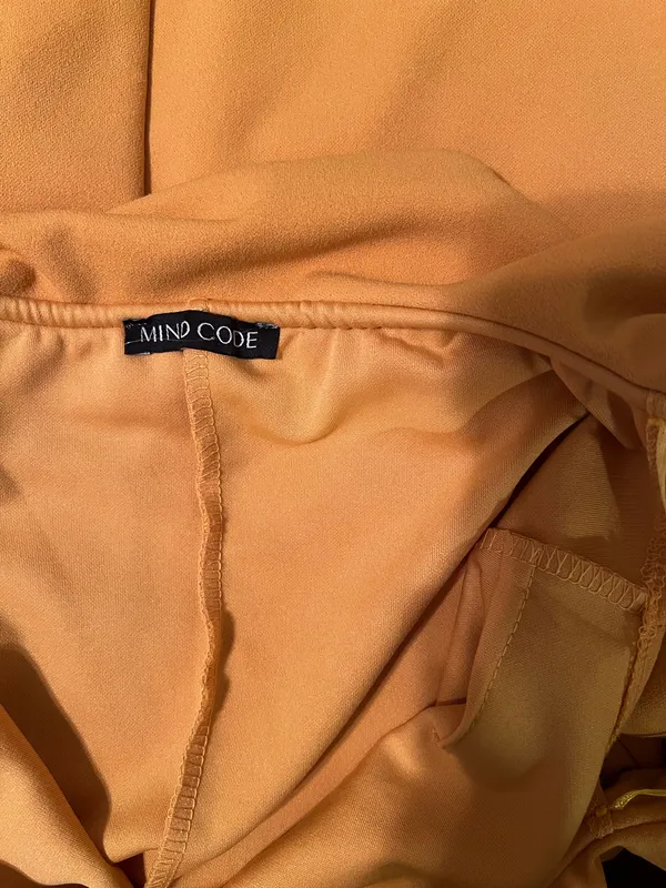 Mind Code Mustard yellow evening cocktail dress with ruffles - Image 3