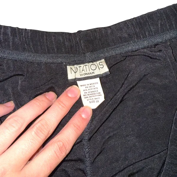 Notations Woman | Black Crushed Velvet Pull-On Pants | 2X (QVC) - Image 3