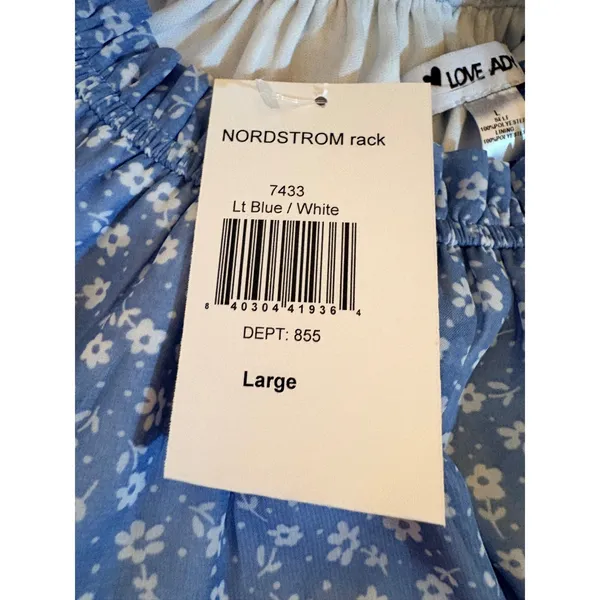 Love Ady NWT Blue Floral Halter Mini Dress Ruffle Hem Summer Sundress Size Large - Image 5