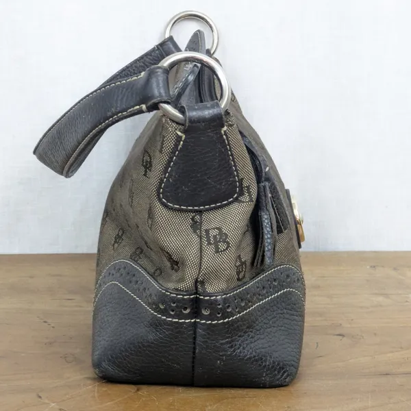 Dooney & Bourke Signature Leather & Canvas Shoulder Bag - Image 3