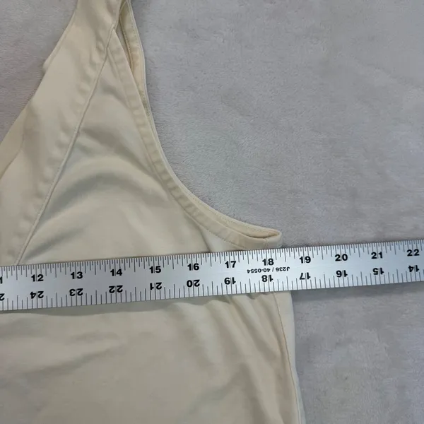 Madewell Tank Top Layered‎ Hem V-Neck Sleeveless Casual Comfy Beige Size M READ - Image 2