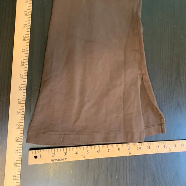 Terra‎ & Sky Brown Flare Leg Knit Pants Plus Size 2X 20W-22W Yoga Waist Slit Hem - Image 8