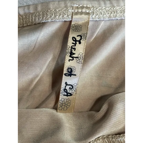 Fresh Of LA Floral/Paisley/Cheetah Maxi Dress Size L Pleated, V Neck Wide Straps - Image 6