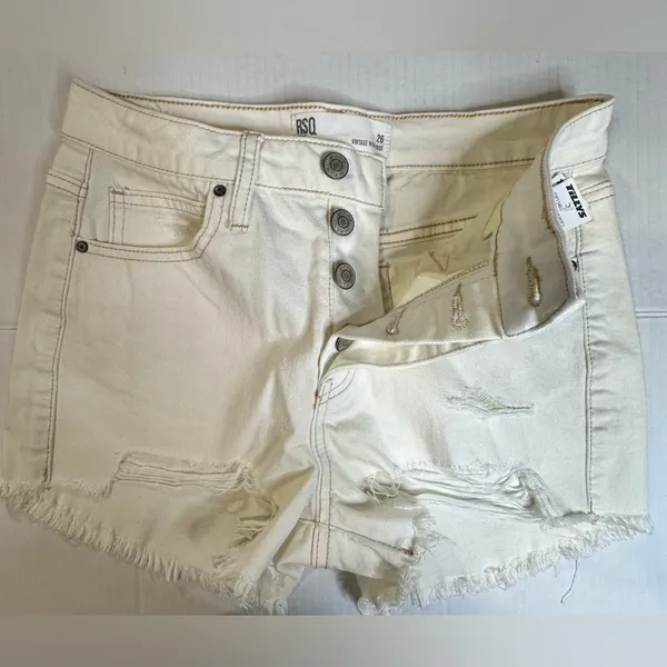 RSQ High Rise Short Womens Size 26 Distressed Fringed Summer Girlcore Beach New‎ - Image 7