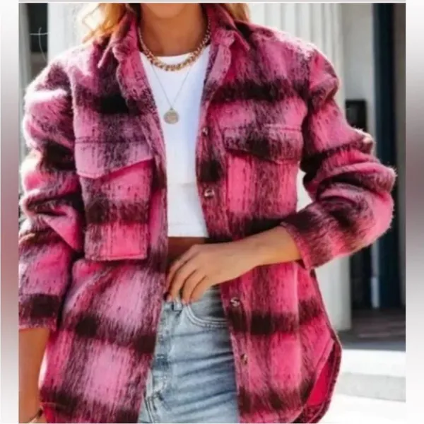 NWT VICI London Plaid Shacket - Image 2
