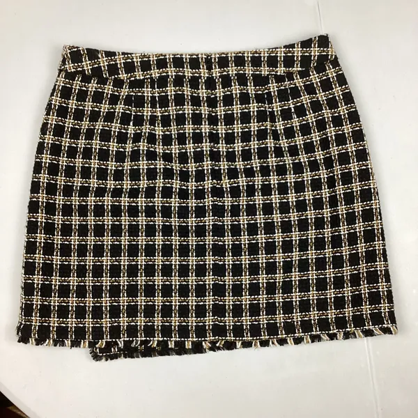 Loft Outlet Checkered Tweed Mini Skirt Wrap Style Size 12 NEW! Retail $69.99 - Image 2
