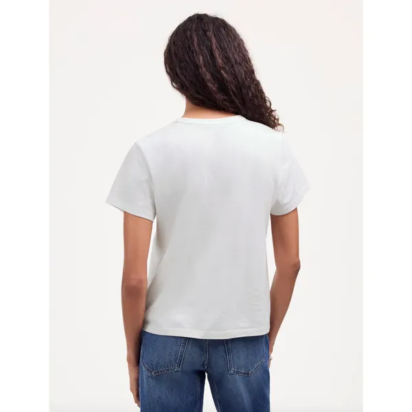 Madewell Cotton Perfect Crewneck Tee Eyelet White Basics Womens Small NWT - Image 3