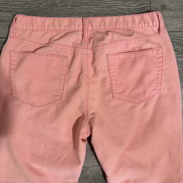 Y2K GAP Long and Lean Stretch Corduroy Pants Women Peach‎ Pink Flare Size W30 - Image 6
