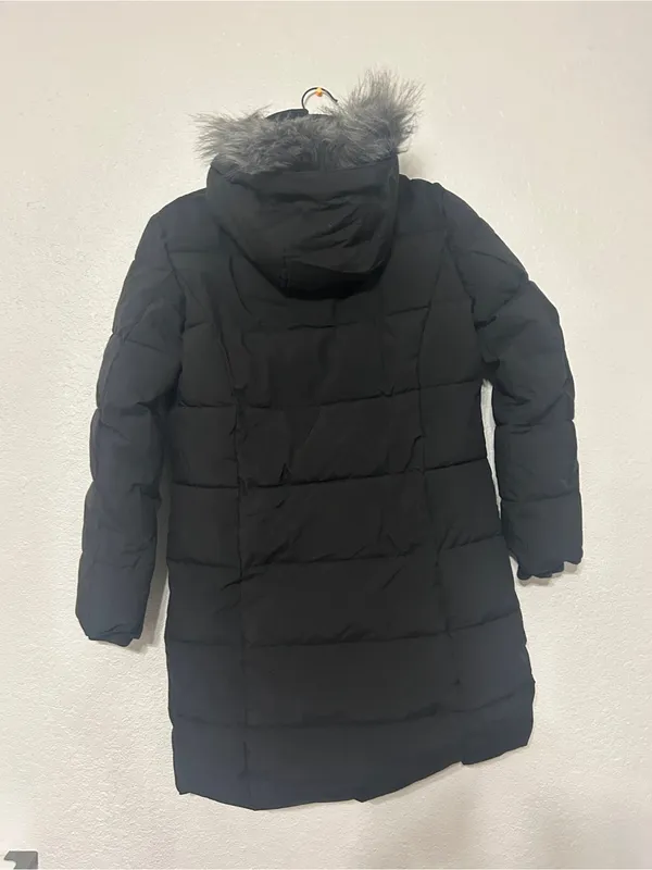 Wanted Black Long Puffer Ski Jacket with Hood - Image 2