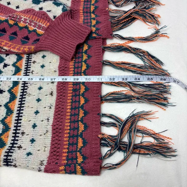 Easel Multicolor Oversize‎ Patterned Boho knit cardigan Size S - Image 8