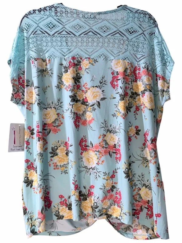 NWT Bobbie Brooks Floral Print Top w/ Bonus Necklace 2X - Image 3