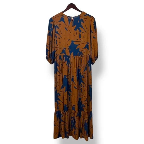 Anthropologie Porridge Kiera Midi Dress Rust Puff‎ Sleeve S Boho Cottagecore - Image 3