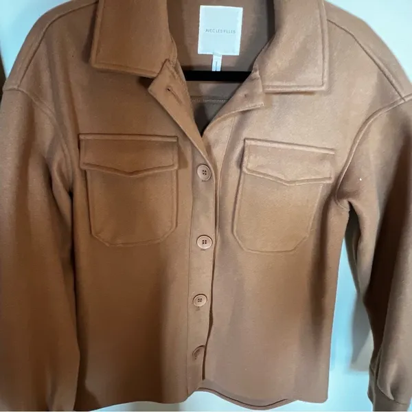 Avec les filles boyfriend shacket cognac size XS - Image 4