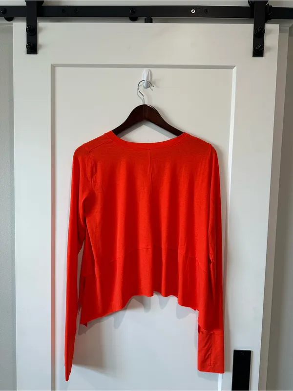 Free People Red/Orange Asymmetrical Layered Top — Size M - Image 2