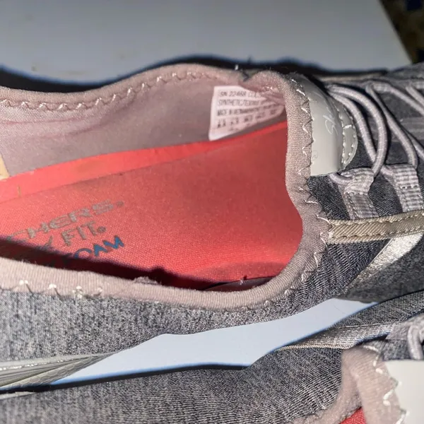 Skechers Womens Relaxed Fit Memory Foam Slip On Sneakers Size 8.5 Taupe Gray - Image 7
