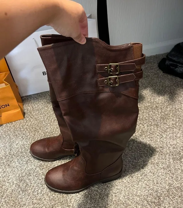 Journee Collection Brown Riding Boots - Image 3