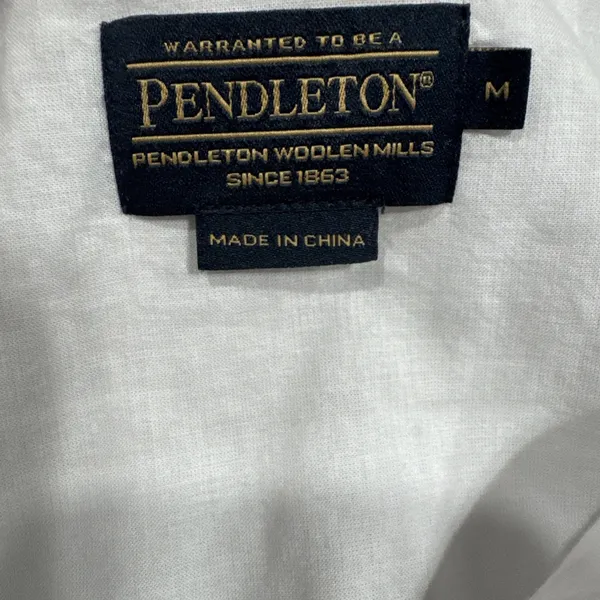 Pendleton Womens Button Down Shirt White Red Stripes Long Sleeve Top Size M - Image 3