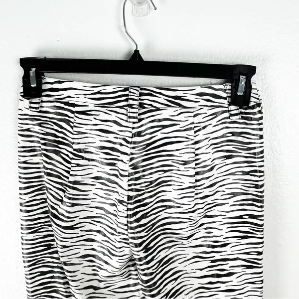I.AM.GIA Black White Zebra Animal Print Faux Vegan Leather Pants Small Boho - Image 6