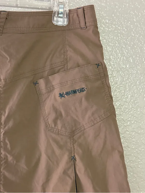 Warmpeace Khaki Utility Hiking Mini Skirt Size L Gorpcore Cargo Y2K - Image 9