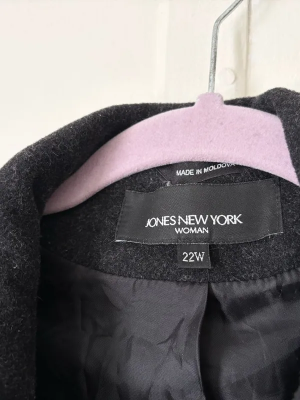 Jones New York Wool Blend Long Trench Overcoat Jacket - Image 2