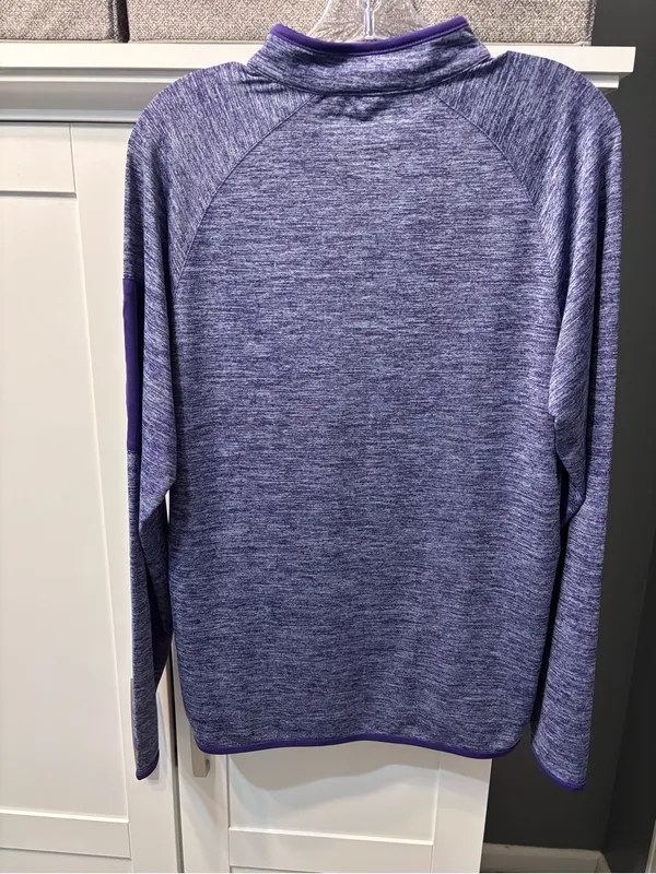 Colosseum Purple Heather 1/4Zip Long Sleeve Pullover Kansas State Wildcats Sz S - Image 7