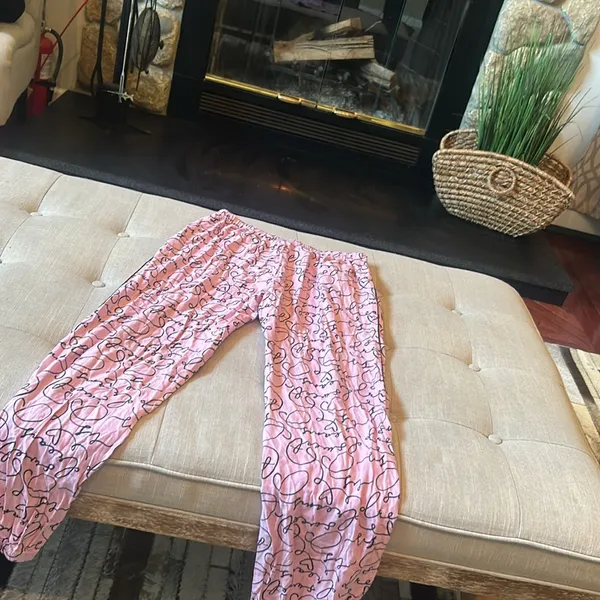 Pink Victoria's Secret Graphic Pajama Pants Boxer Style Size XS - Image 9
