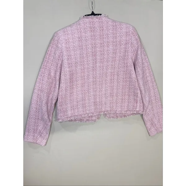 Rachel Zoe light pink tweeted jacket Small - Image 5