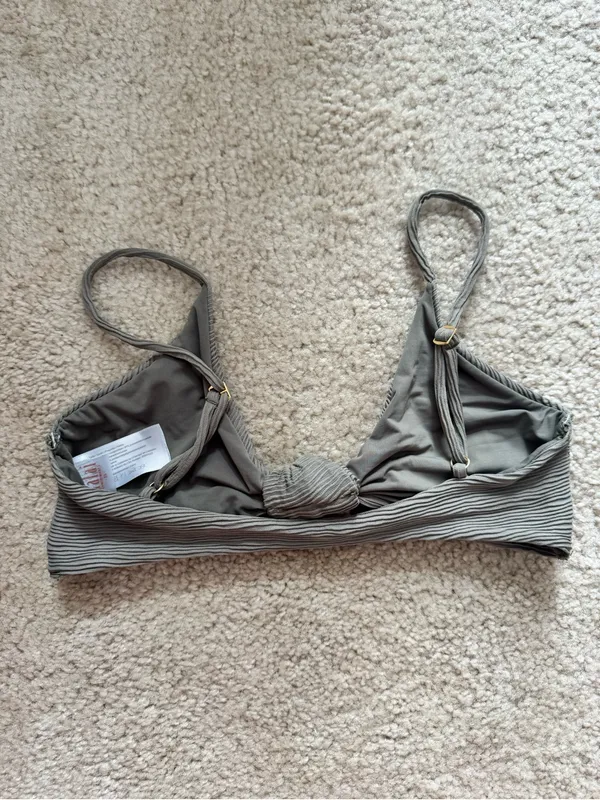 Malai Swimwear Ribbed Olive Bikini Green - Image 3