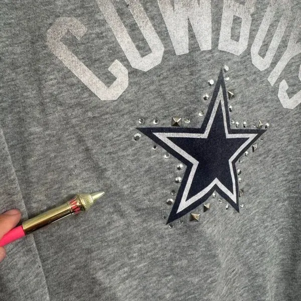 PINK Victorias Secret Vintage NFL Dallas Cowboys Rhinestone Hoodie Medium - Image 5