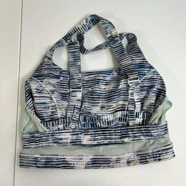 Lululemon 6‎ Sports Bra Pure Practice Blurry Belle Sea Mist Luxtreme Med Support - Image 12
