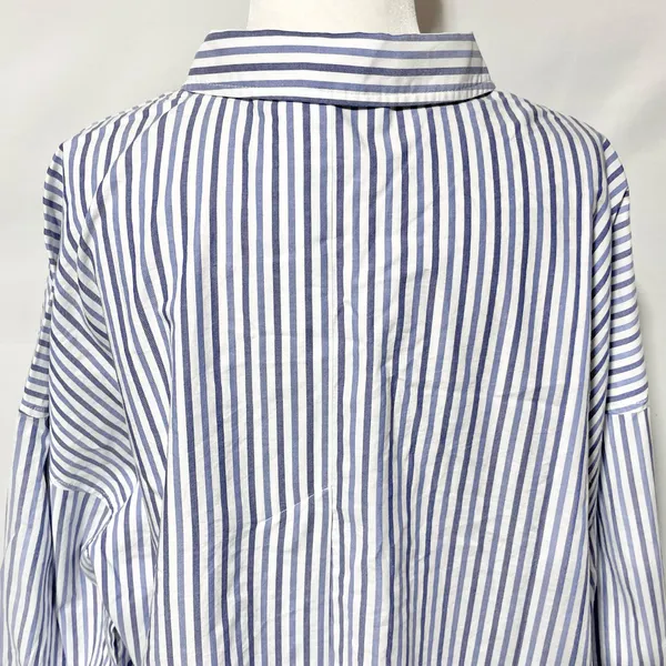 New Everlane 100% Cotton The Woven PJ Button Down Top Blue Stripe Size XL - Image 12