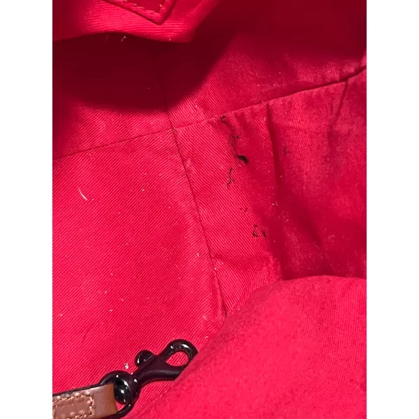 VTG Dooney & Bourke Red Pebble Leather Shoulder Tote Bag Y2K Leather Tassel - Image 7