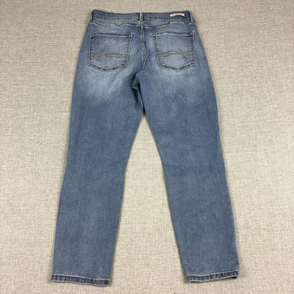 Levi's Jeans Womens 30x24 Blue Medium Wash Straight Floral Embroidered Denim - Image 6