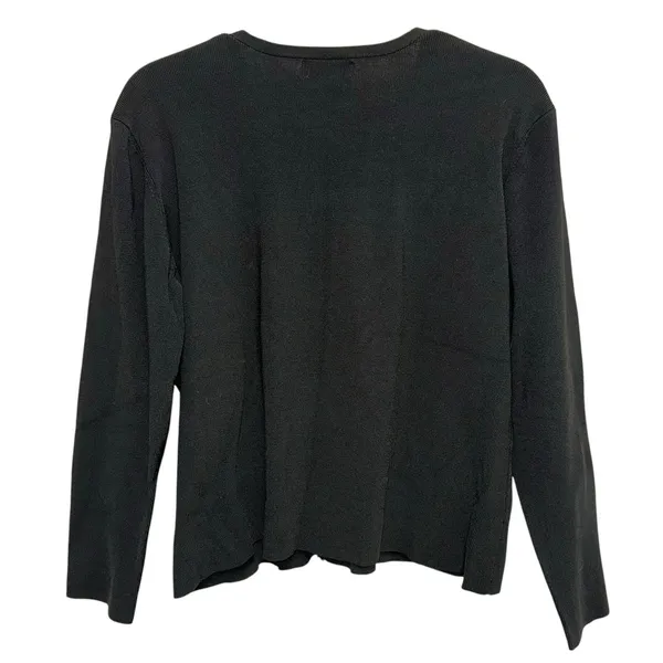 Worthington‎ XL Black Cardigan Sweater Button Front Lightweight Classic Workwear - Image 2