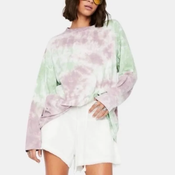 Free People We The Free Tie Dye Long Sleeve Cotton Tee Small - Image 10