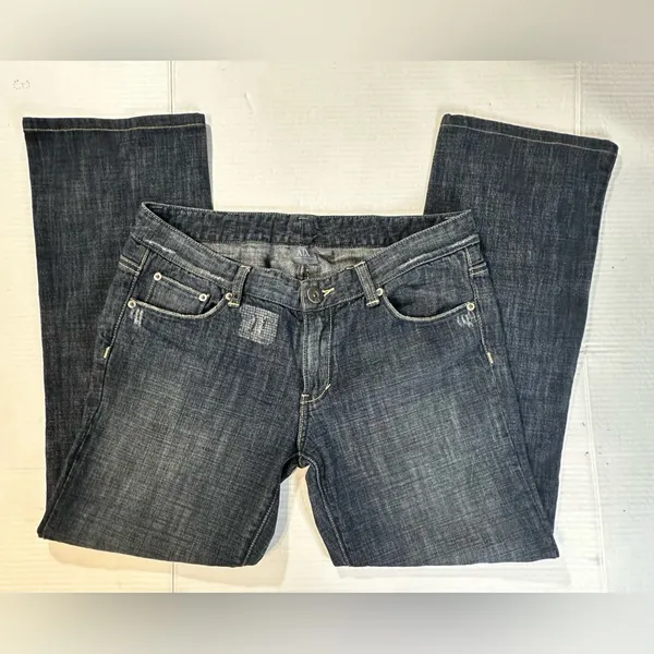 Armani Exchange Jeans Blue Straight Grunge Classic Denim‎ Logo Distressed 10 Reg - Image 3