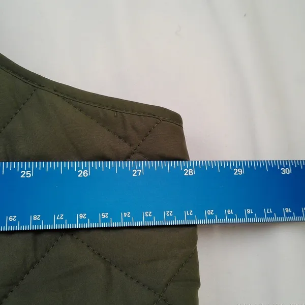 Lands' End Women's 3X Diamond Quilted Puffer Vest in Olive Full Zip Lightweight - Image 7