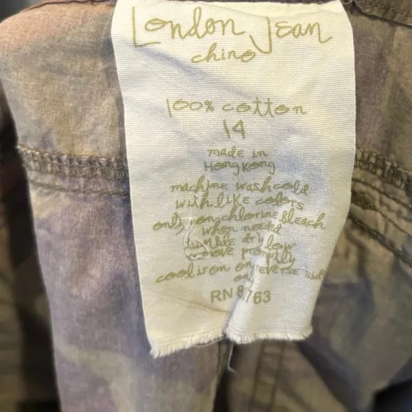 London Jean Chino Green Cargo Camo Crops Size‎ 14 - Image 9