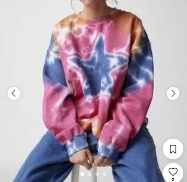 Urban Outfitters Crewneck Sweater tie dye star pink - Image 3