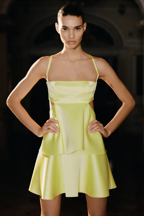 Zara dress mini cut out ruffle yellow blogger wedding evening summer party - Image 17