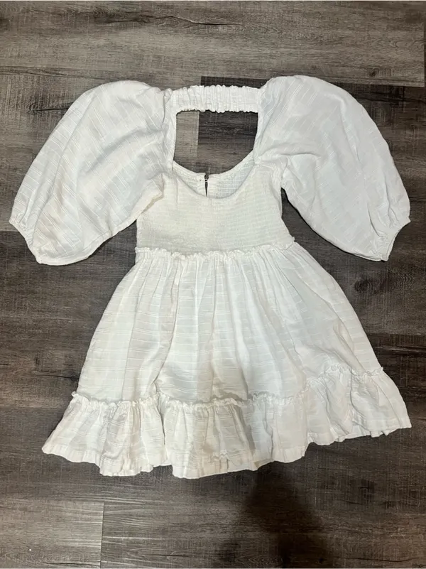 FREE PEOPLE Summer Picnic Mini Dress in White - Image 4