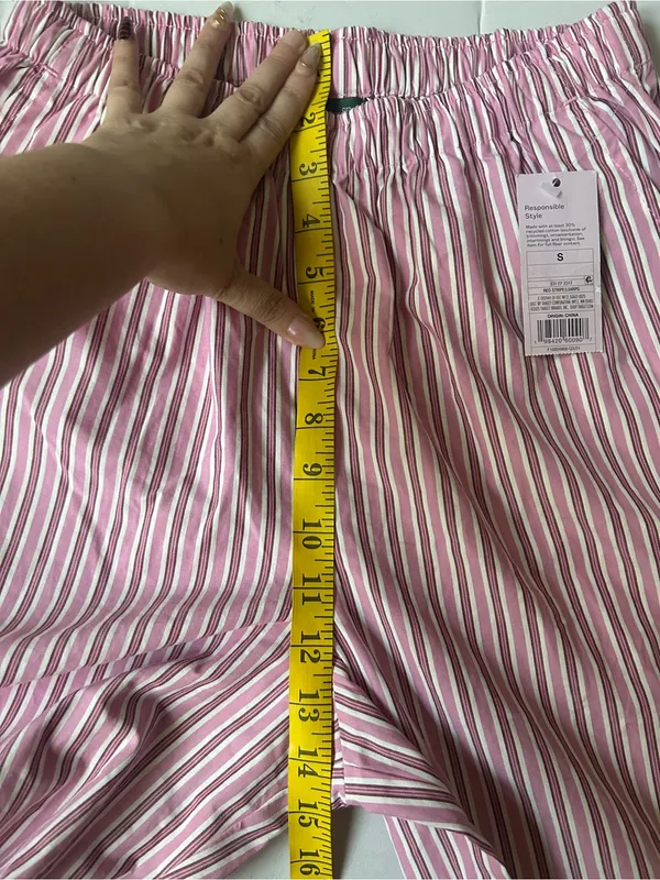 Women's Wide Leg‎ Pants Target Pink Striped Tie Detail High Waist NWT - Image 9