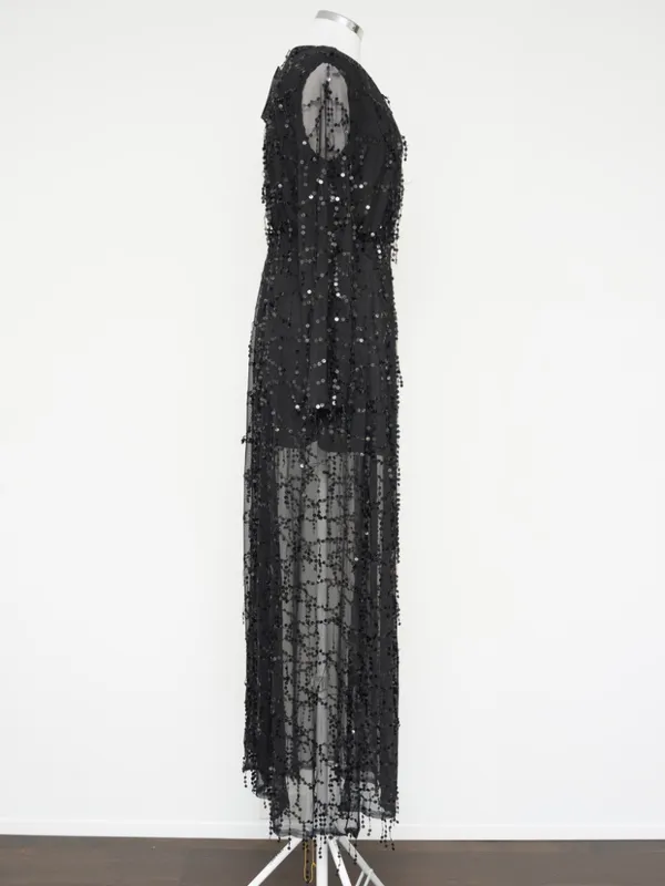 Miss Ord Sequin - Embellished Sheer Mesh Evening Gown - Image 6
