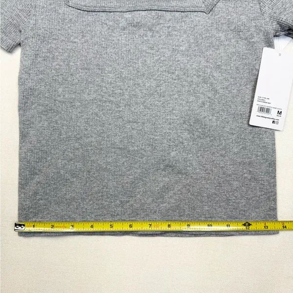 90 Degree by Reflex Top Womens M Gray Ribbed Seamless Square Neck Stretch Size M - Image 6