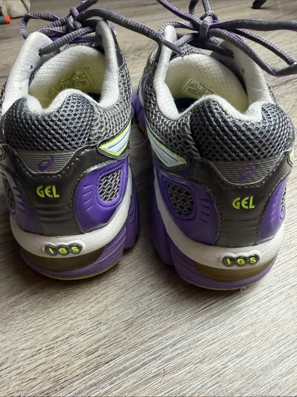 ASICS GEL-Kayano 18 Stability Trainer Running Shoes (Gray/ Purple) Size 10 - Image 5