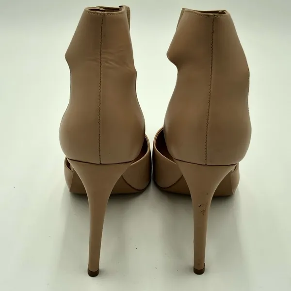 Steve Madden Tan Flutter Pump Ankle Strap Leather and Elastic Heels Size 10 - Image 9
