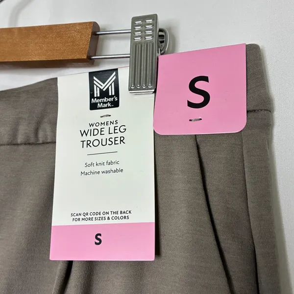 Member's Mark Light Brown Wide Leg Trouser Soft Knit NWT Womens Small - Image 3